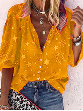 Load image into Gallery viewer, Bohemian Casual Loose Star Print Shirt
