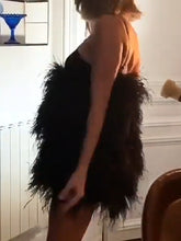 Load image into Gallery viewer, Prom Sexy Sling Feather Tassel Mini Dress
