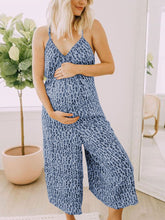 Load image into Gallery viewer, Leopard Print Sexy Deep V-Neck Sling Maternity Jumpsuit
