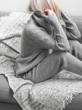 Load image into Gallery viewer, Simple Casual Loose Top Pants Knit Suit
