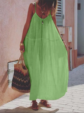 Load image into Gallery viewer, Holiday Loose Low-key with Solid Color Dress
