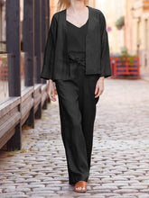 Load image into Gallery viewer, Casual Camisole Long-sleeved Top and Trousers Three-piece Suit
