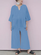 Load image into Gallery viewer, Comfortable Mid-length Sleeve Blouse Loose Trousers Suit
