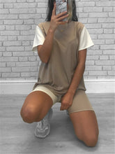 Load image into Gallery viewer, Round Neck Loose Color Matching Suit
