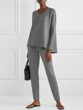 Load image into Gallery viewer, Pure Color V-Neck Casual Long Sleeve Suit
