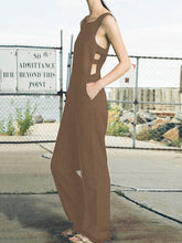 Load image into Gallery viewer, Casual Loose Solid Color Sleeveless Cutout Jumpsuit
