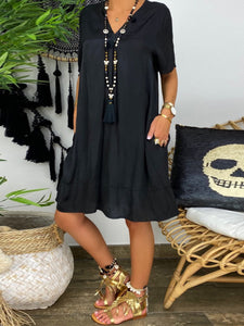 V-neck Casual Short Sleeve Dress