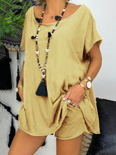 Load image into Gallery viewer, Casual Loose Round Neck Top Shorts Suit
