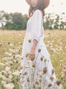 Bohemian Solid Color Maxi Dress