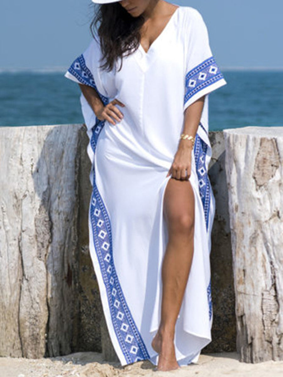 Ethnic Style Loose Mid-length Sleeve Casual Dress
