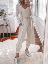 Load image into Gallery viewer, Casual Loose Top Pants Jacket Knitted Three Piece Suit
