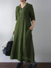 Load image into Gallery viewer, Casual Solid Color Fashion V-neck Dress
