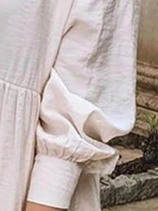 Casual Loose Paneled V Neck Solid Maxi Dress