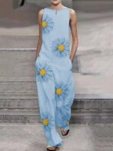 Load image into Gallery viewer, Fashion Casual Loose Daisy Printed Jumpsuit

