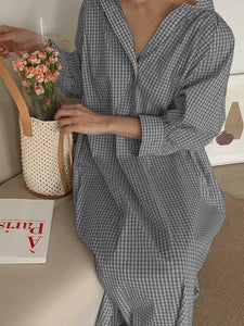 Fashion Striped Printed Casual Shirt Dress