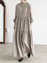 Load image into Gallery viewer, Solid Color Loose Fashion Stitching Long Sleeve Dress
