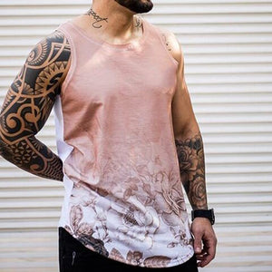Men'S Floral Print Gradient Vest