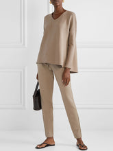 Load image into Gallery viewer, Pure Color V-Neck Casual Long Sleeve Suit
