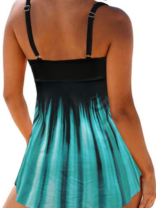 Printed Open Back Swimdress and Panty