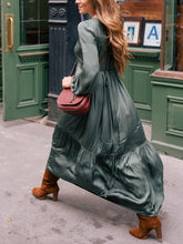 Load image into Gallery viewer, Elegant Lantern Sleeve Vintage Maxi Dress
