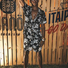 Load image into Gallery viewer, Men Casual Floral Printed Short Sleeve Suit
