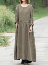 Load image into Gallery viewer, Solid Color Wild Fashion Long Sleeve Dress
