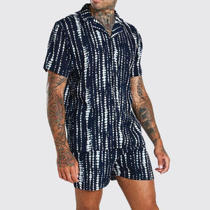 Men Casual Printed Two-Piece Suit