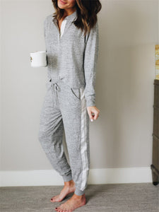 Simple And Comfortable Casual Loose Top Pants Suit