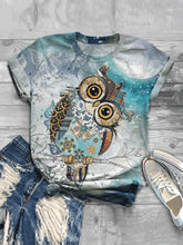 Load image into Gallery viewer, Casual Impression Owl Print Fashion T-shirt
