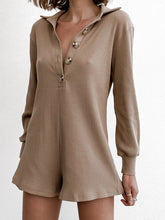 Load image into Gallery viewer, Casual Solid Color Lapel Long Sleeve Jumpsuit
