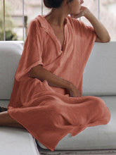 Load image into Gallery viewer, Solid Color Shirt Collar Casual Dress
