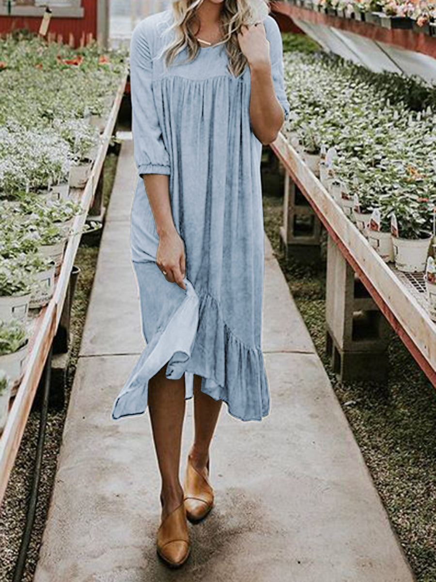 Fashion Personality Solid Color Dress