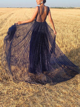 Load image into Gallery viewer, Elegant Backless Solid Color Maxi Dress
