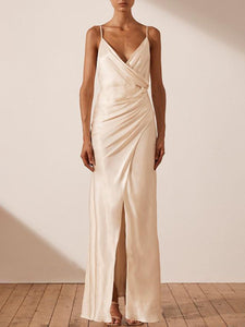 Deep V Sling Waist Evening Dress