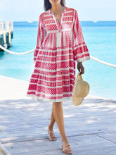 Load image into Gallery viewer, Holiday Bohemian Character Print Dress
