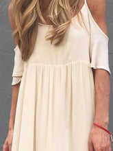 Load image into Gallery viewer, Solid Midi Dress Summer Plus Size Cold Shoulder Dresses

