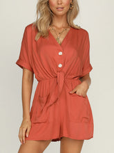 Load image into Gallery viewer, Lace-up Short Casual Jumpsuit
