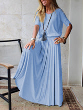 Load image into Gallery viewer, Fashionable Simple Casual Loose Short Sleeve Top Skirt Suit
