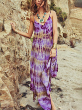 Load image into Gallery viewer, Summer Tie-dye V-neck Slip Casual Dress
