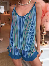 Load image into Gallery viewer, Bohemian Casual Loose Suspenders Tops Shorts Striped Suit

