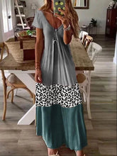 Load image into Gallery viewer, Casual Hanging Tricolor Stitching Leopard Print Dress
