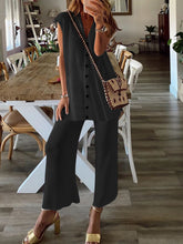 Load image into Gallery viewer, Casual Loose Solid Color V-neck Two-piece Suit
