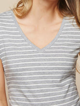 Load image into Gallery viewer, Casual V-neck Stripe Printed Maternity Top
