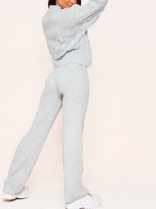 Serena Grey Cable Knit Co-Ord Set