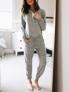Simple And Comfortable Casual Loose Top Pants Suit